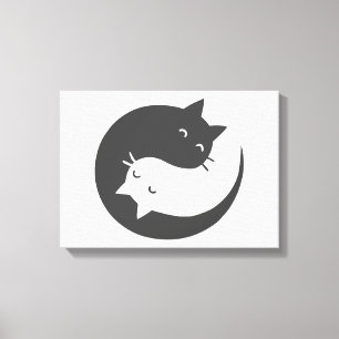 Cats yin and yang mandala - Wählen Sie Hintergrund Leinwanddruck