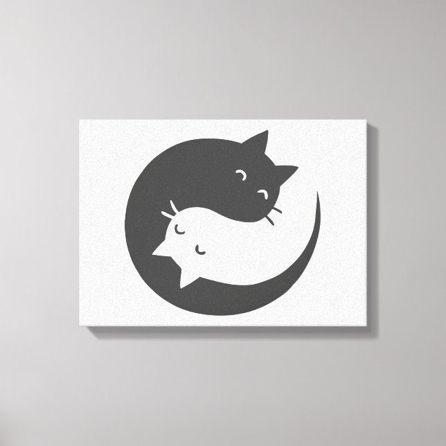 Cats yin and yang mandala - Wählen Sie Hintergrund Leinwanddruck (Vorderseite)