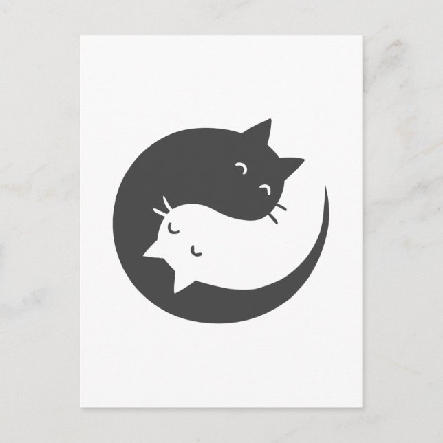 Cats yin and yang mandala - Wählen Sie Hintergrund Postkarte (Vorderseite)