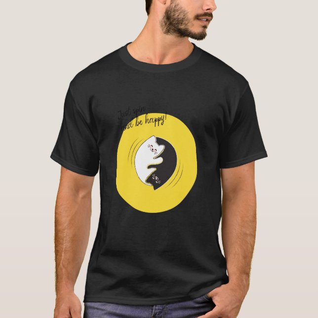 Cats Yin Yang nur Spin und sei glücklich! Qi Gong  T-Shirt (Vorderseite)