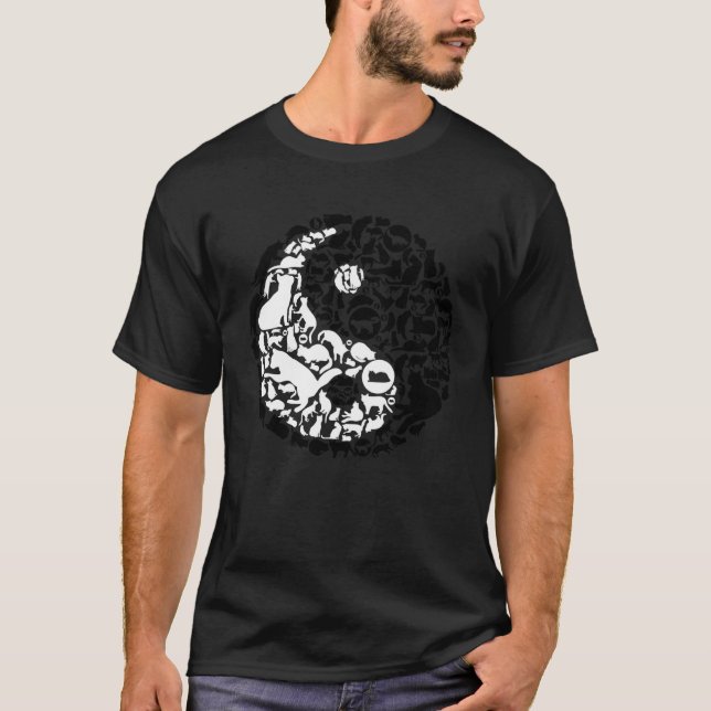 Cats Yin Yang Symbol Cat T-Shirt (Vorderseite)
