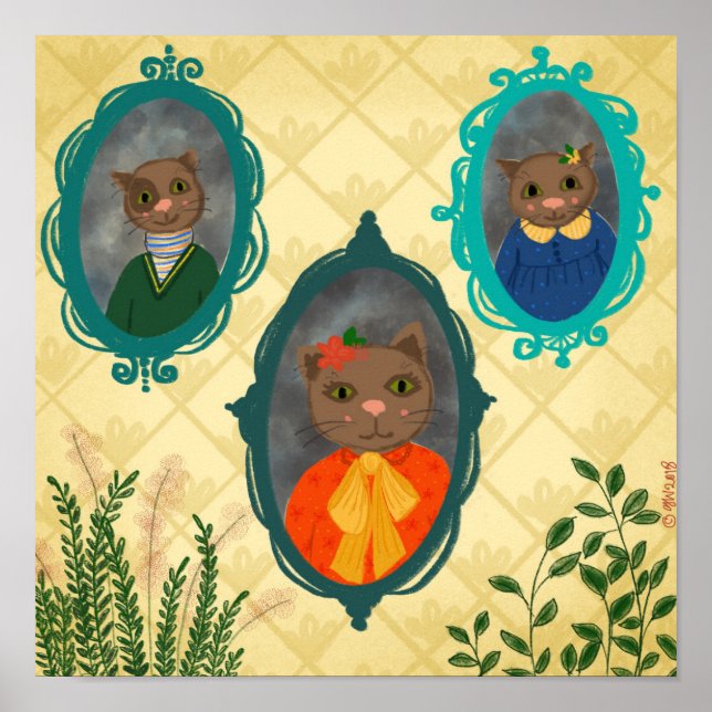 Cat's Zuhause Office Portrait Gallery Poster (Vorne)