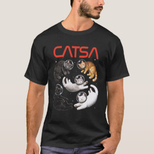 CATSA Katze Astronaut Universum Weltraum Katzenlie T-Shirt