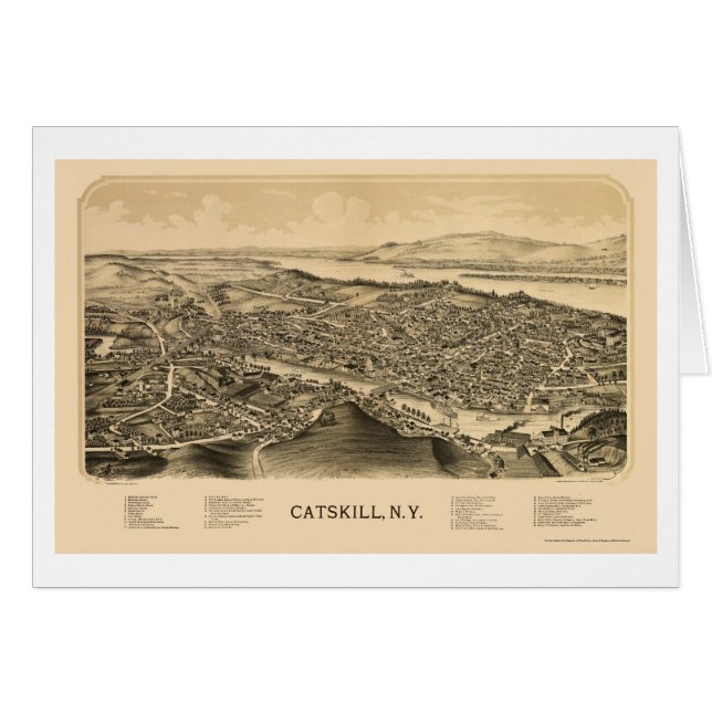 Catskill, NY panoramische Karte - 1889 (Vorderseite (Horizontal))