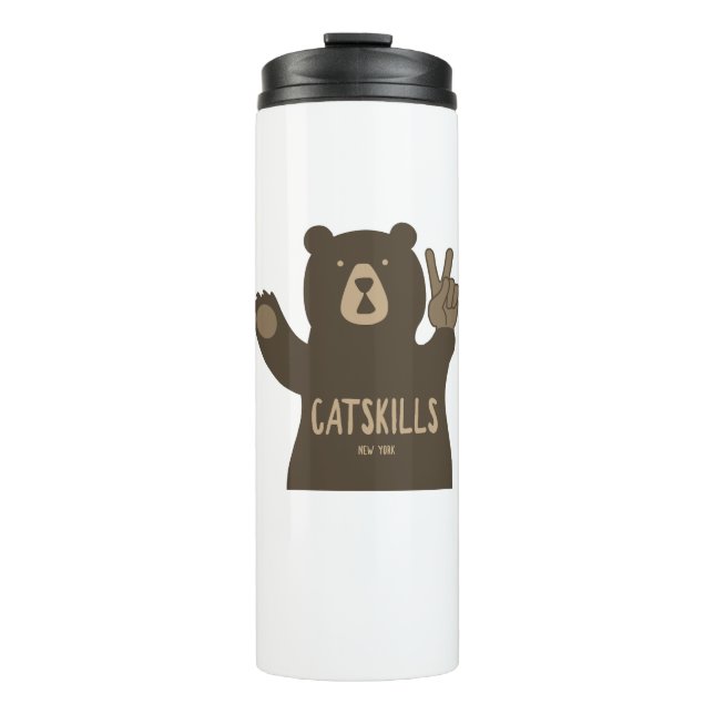 Catskills New York Peace Bear Thermosbecher (Vorderseite)