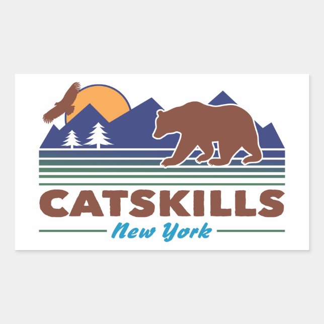 Catskills New York Rechteckiger Aufkleber (Vorderseite)