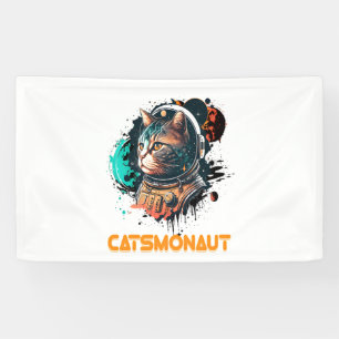 Catsmonaut Astronautenkatze oder Weltraumkatze Banner