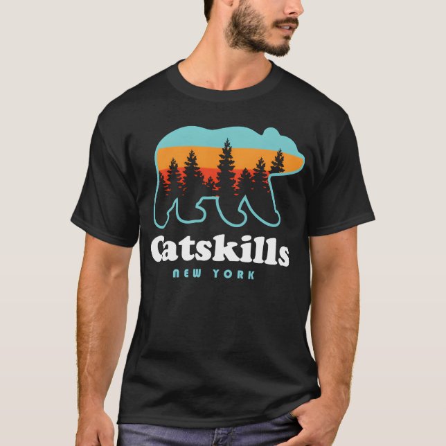 Catss Ny Bear Mountains Camping Hiking New girl T-Shirt (Vorderseite)
