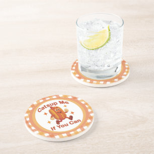 Catsup me if you can Funny Hot Dog - Ketchup Puff Getränkeuntersetzer