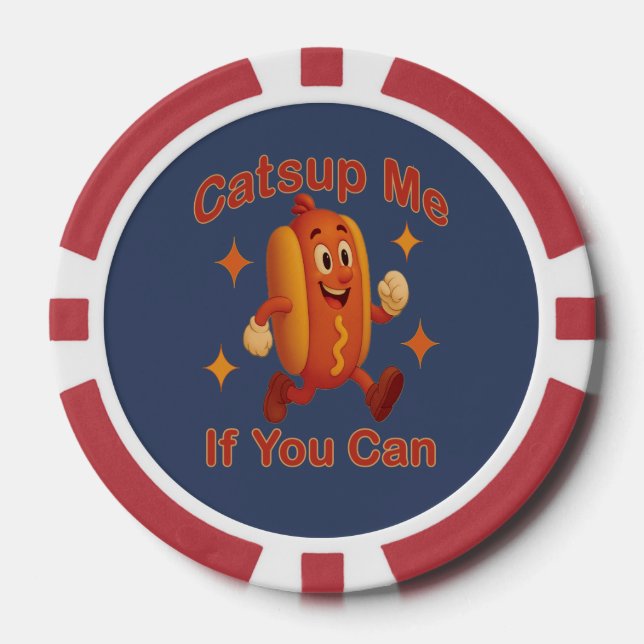 Catsup me if you can Funny Hot Dog - Ketchup Puff Pokerchips (Vorderseite)