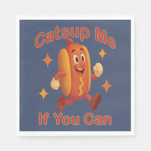 Catsup me if you can Funny Hot Dog - Ketchup Puff Serviette