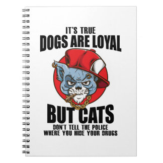 CatsVsDogsSpiralNotebook-FunnyCatQuoteUniqueDesign Notizblock