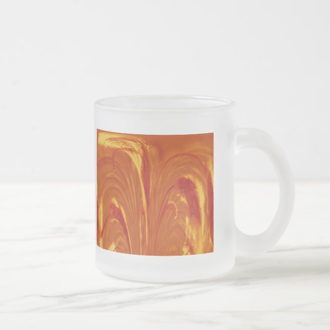 Cattails Abstrakt Glass Tasse - Orange (Rechts)