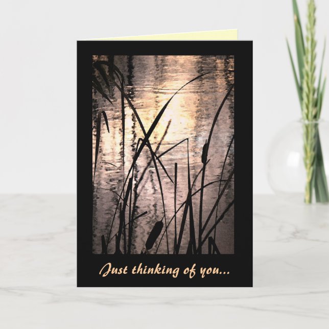 Cattails bei Sunset Thinking in You Karte (Vorderseite)