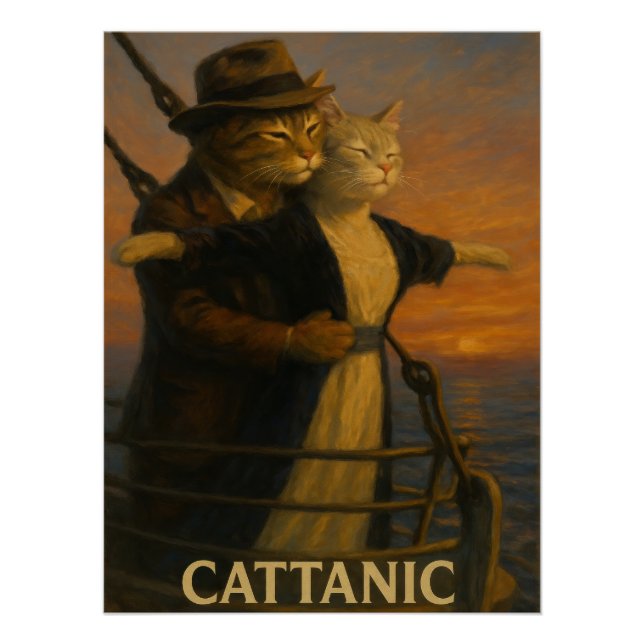 Cattanic Parody Art Poster | Funny Cat Lovers (Vorderseite)