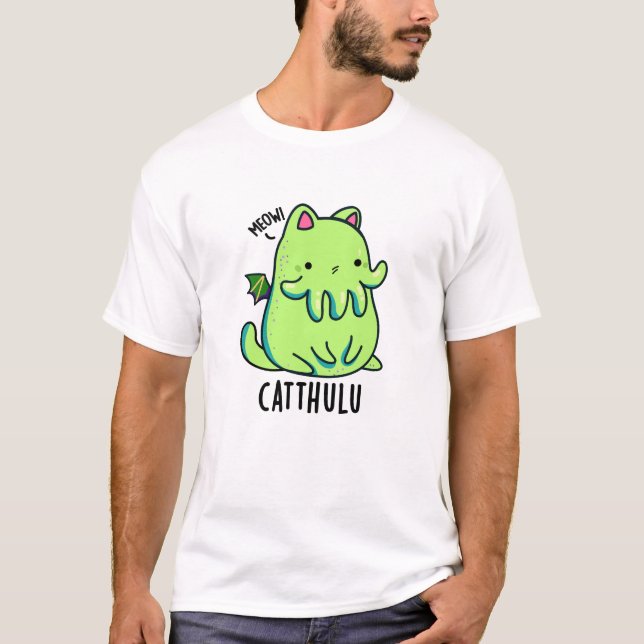 Catthulu Funny Cthulhu Cat Pun T-Shirt (Vorderseite)
