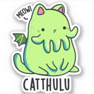 Catthulu Funny Cthulhu Cat Puns Aufkleber