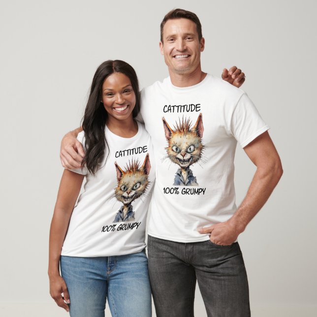 Cattitude 100% Grumpy Cats T - Shirt (Unisex)