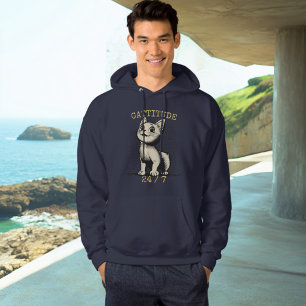 Cattitude 24/7 - Immer Wachsamer Katzen-Hoodie Hoodie