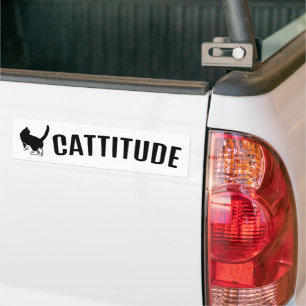 Cattitude Black Cat Autoaufkleber