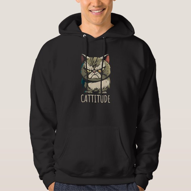 Cattitude Cat Attitude Annoyed Hoodie (Vorderseite)