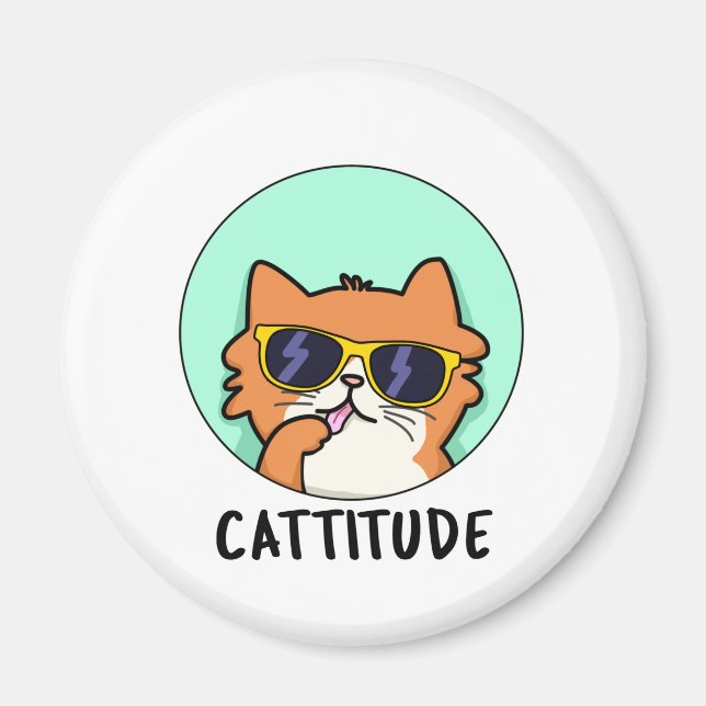 Cattitude Funny Attitude Cat Pub Magnet (Vorne)