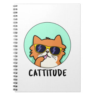 Cattitude Funny Attitude Cat Pub Notizblock