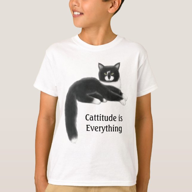 Cattitude ist alles scherzt T - Shirt (Vorderseite)
