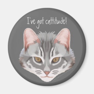 Cattitude (mit Text) Magnet