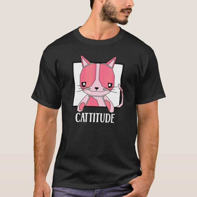 Cattitude Niedlich Cat Cat Cat T-Shirt (Vorderseite)