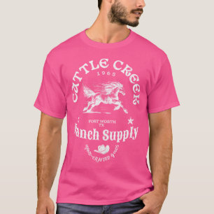 Cattle Creek Running Horse Weißes Logo T-Shirt
