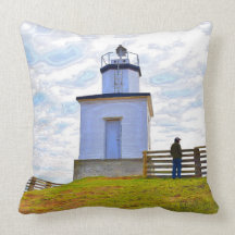 Cattle Point Lighthouse San Juan Island Pillow