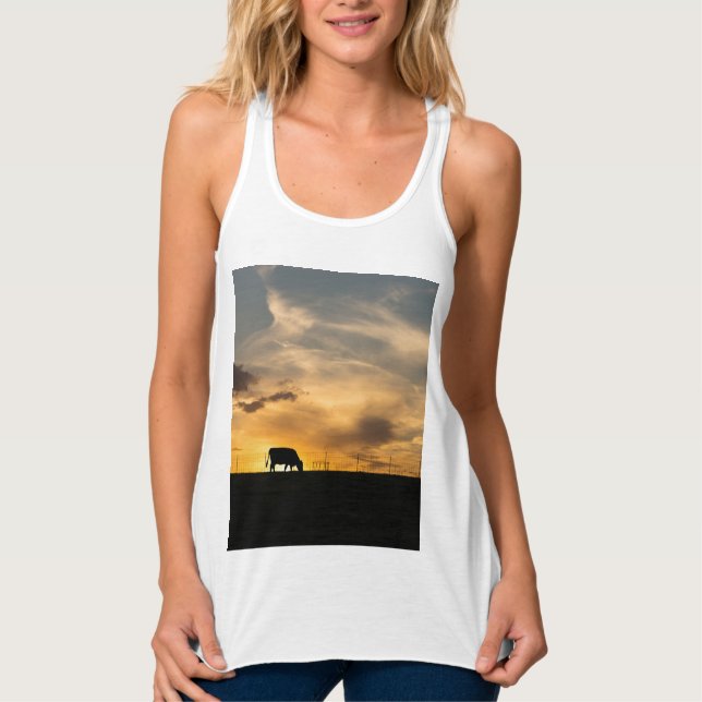 Cattle Sunset Silhouette Tank Top (Vorderseite)