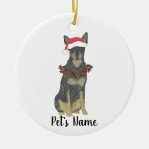 Cattledog Heeler (blau) Keramik Ornament