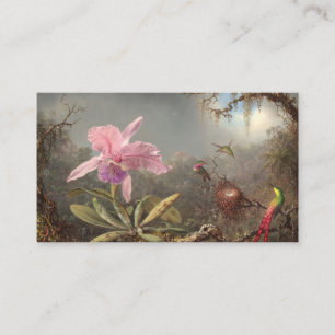 Cattleya Orchid and Three Hummingbirds 1871 Visitenkarte