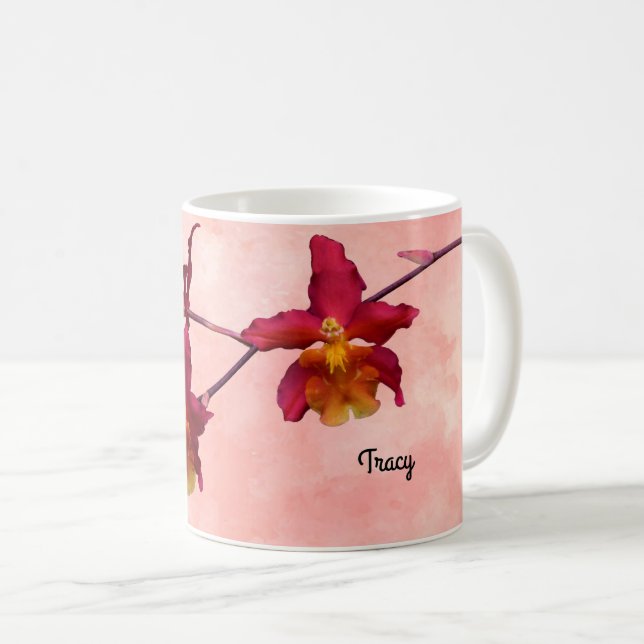 Cattleya Orchid-Tasse, Name hinzufügen Kaffeetasse (VorderseiteRechts)
