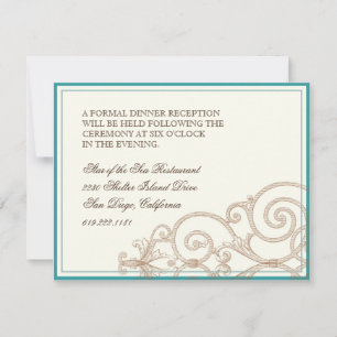 Cattleya Orchid taupe braun - Empfang Einladung