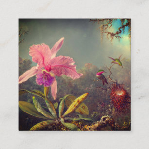 Cattleya Orchid und Three Hummingbirds Heade Begleitkarte