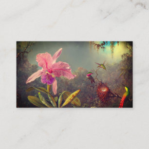 Cattleya Orchid und Three Hummingbirds Heade Begleitkarte