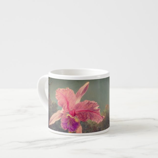 Cattleya Orchid und Three Hummingbirds Heade Espressotasse (Vorderseite Links)