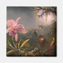 Cattleya Orchid und Three Hummingbirds (Heade)