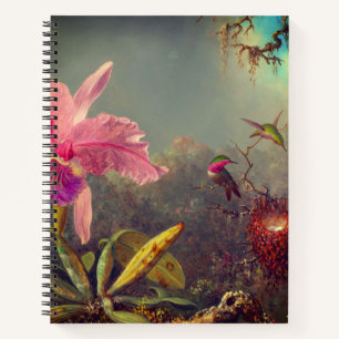 Cattleya Orchid und Three Hummingbirds Heade Notizbuch