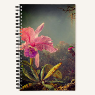 Cattleya Orchid und Three Hummingbirds Heade Notizbuch