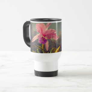 Cattleya Orchid und Three Hummingbirds Heade Reisebecher