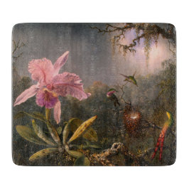 Cattleya Orchid und Three Hummingbirds (Heade) Schneidebrett