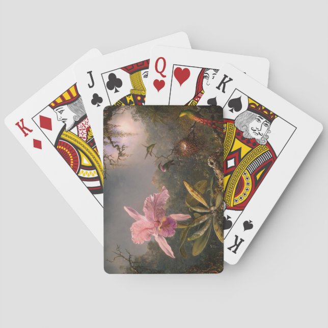 Cattleya Orchid und Three Hummingbirds (Heade) Spielkarten (Rückseite)