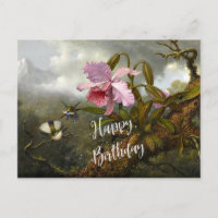 Cattleya Orchid und zwei Hummingbirds
