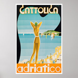 Cattolica Art Rimini Reiseplakat Adriatisches Meer Poster