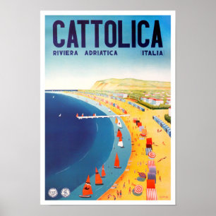Cattolica Italien Jahrgang Reise Poster