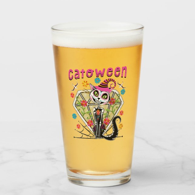 Cattoween Halloween Glas (Vorne (Gefüllt))